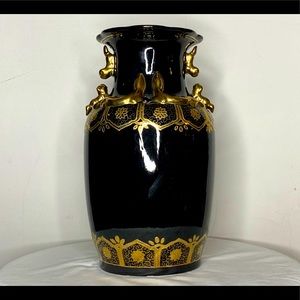 Black and gold vintage vase